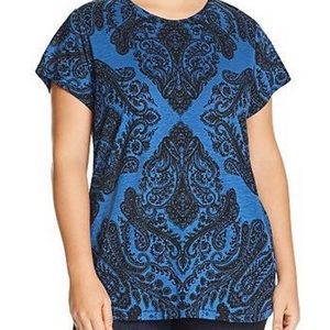 NWT Lucky Brand Royal Blue Paisley Print Top